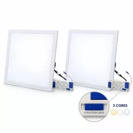 KIT 2 PAINEL PLAFON LED EMBUTIR 60W 7200lm 62CM 3 CORES BIV