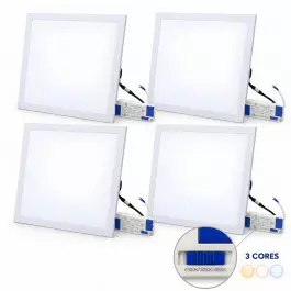 KIT 4 PAINEL PLAFON LED EMBUTIR 60W 7200lm 62CM 3 CORES BIV