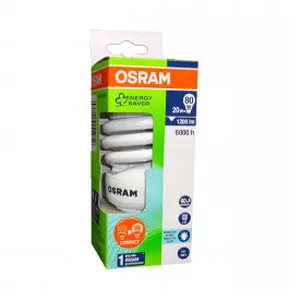 LÂMPADA COMPACTA ESPIRAL MINI OSRAM 20W 127V 6500K(BRANCO FRIO)E27 DULUXSTAR TWIST