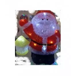 PAPAI NOEL ACRÍLICO COM LAMPIÃO LED 8 FUNÇÕES 127V 18 x 30cm