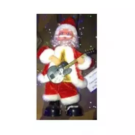 PAPAI NOEL COM GUITARRA MUSICAL 27CM PILHA