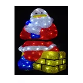 PAPAI NOEL GRANDE NA CHAMINÉ ACRÍLICO 220V 0,60m