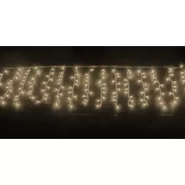 CASCATA 400 LÂMPADAS LED 3000K(BRANCO QUENTE)8 FUNÇÕES 127V FIO BRANCO 10M