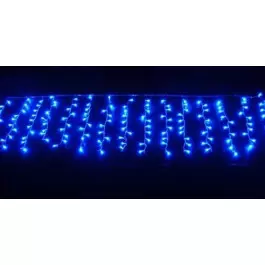 CASCATA 200 LÂMPADAS LED AZUL 8 FUNÇÕES 127V FIO BRANCO 5M