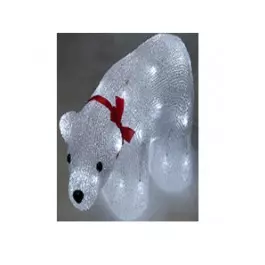 URSO EM ACRÍLICO COM 80 LEDS 8 FUNÇÕES FÊMEA 127V 31x 31cm