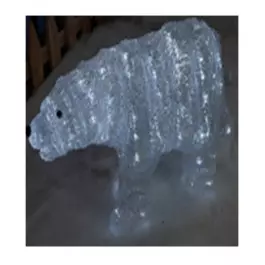 URSO GRANDE EM ACRÍLICO COM 80 LEDS 8 FUNÇÕES MACHO 127V 52 x 31cm