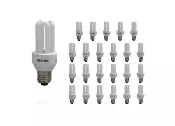 LÂMPADA COMPACTA 3U MINI PHILIPS 11W 127V 2700K(BRANCO QUENTE)E27 GENIE KIT24 