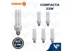 LÂMPADA COMPACTA 3U OSRAM 23W 220V 2700K(BRANCO QUENTE)E27 DULUXSTAR KIT6