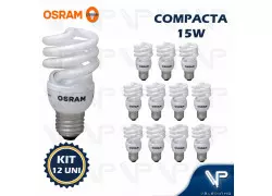 LÂMPADA COMPACTA ESPIRAL MINI OSRAM 15W 220V 2700K(BRANCO QUENTE)E27 DULUXSTAR TWIST KIT12