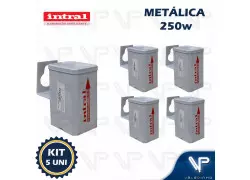 REATOR INTRAL PARA LÂMPADA VAPOR METÁLICO   250W 220V(USO EXTERNO) 01209 KIT5